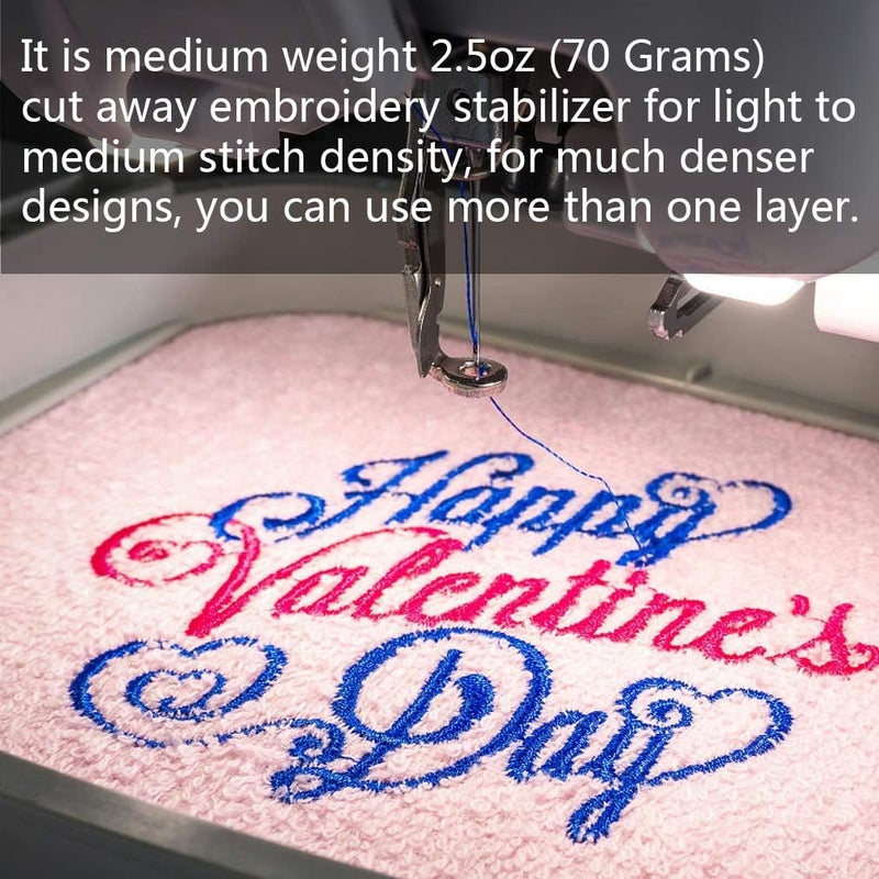 Seneme Cut Away Embroidery Stabilizer 8"x8" 100 Precut Sheets, 2.5oz Medium Weight Cut Away Stabilizer for Embroidery Backing for Machine Embroidery and Hand Sewing for 4x4 and 6x6 Hoops - Image 4